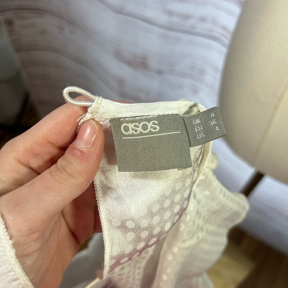 ASOS Cream Ruffled Tiered Long Sleeve Sundress - Picture 2 of 7